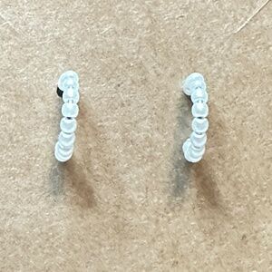 2/$15 Pearl “C” Shape Earrings. Silver tone post back.